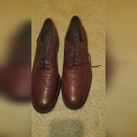 Boemos Brown Leather Derby Wingtip Shoes Made In Italy Size 41 - Picture 2 of 7